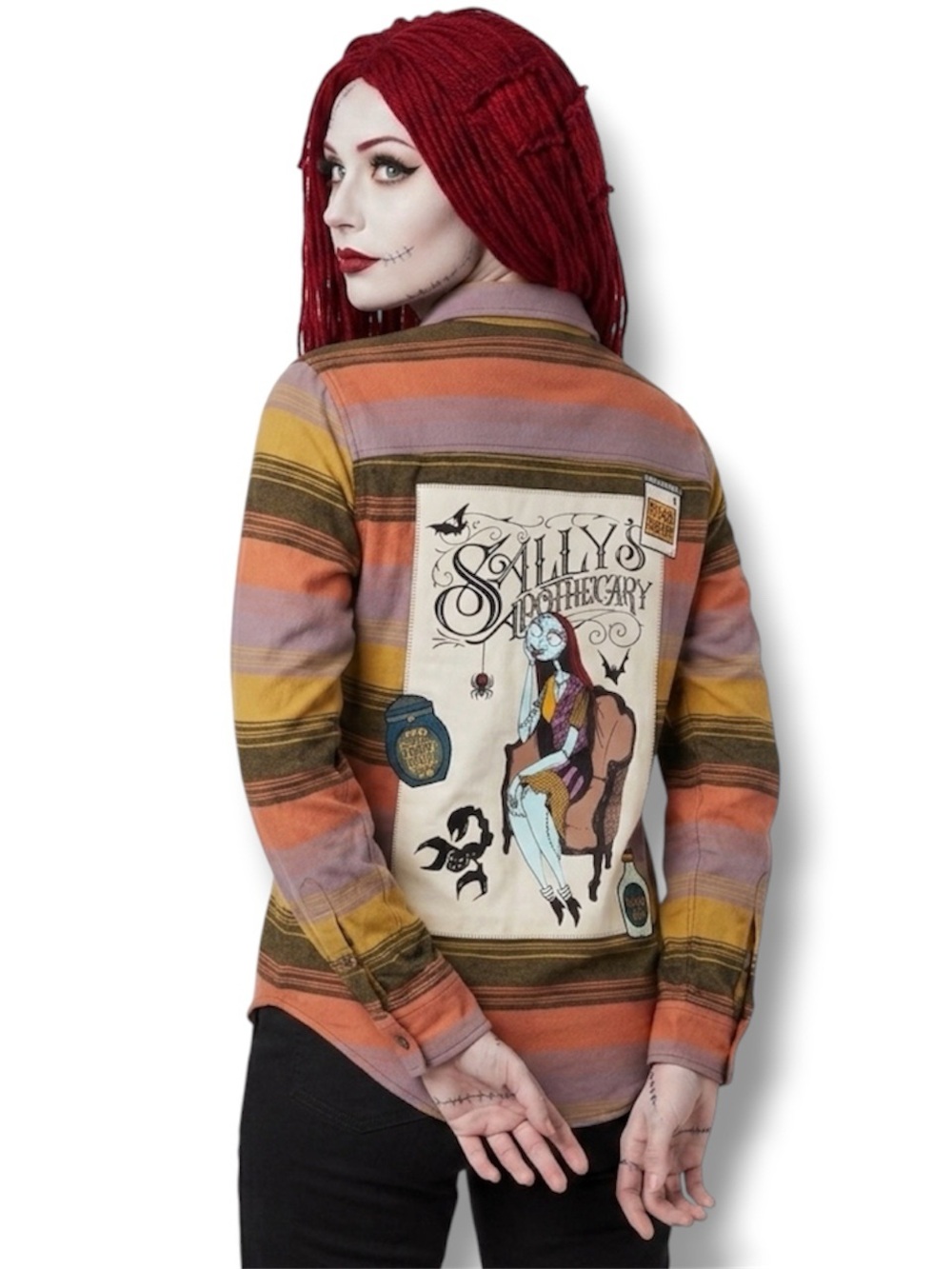 Disney The Nightmare Before Christmas Striped Sally Flannel